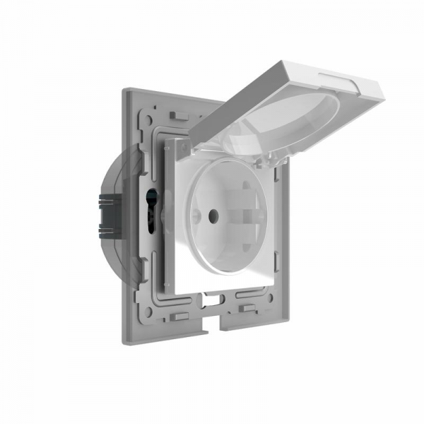 Розетка 1-м СП Pixel IP44 с заземл. с крышкой механизм бел. TOKOV ELECTRIC TKE-PX-R1ZSW1-C01-IP44 ТехноИмпульс