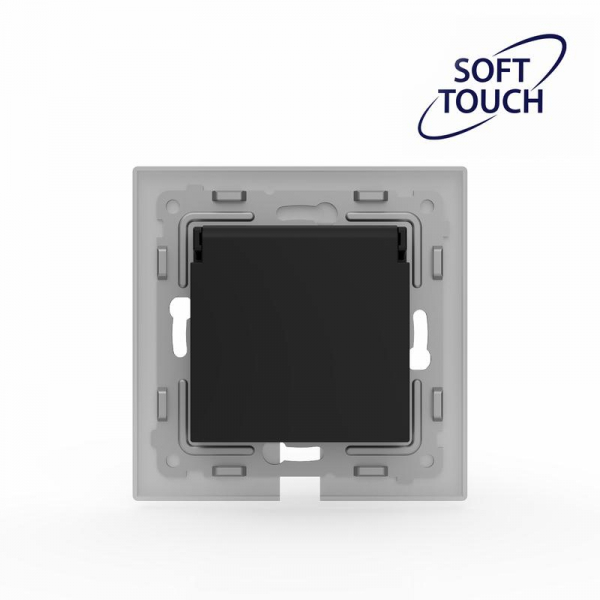 Розетка 1-м СП Pixel IP44 с заземл. с крышкой механизм карбон TOKOV ELECTRIC TKE-PX-R1ZSW1-C14-IP44 ТехноИмпульс