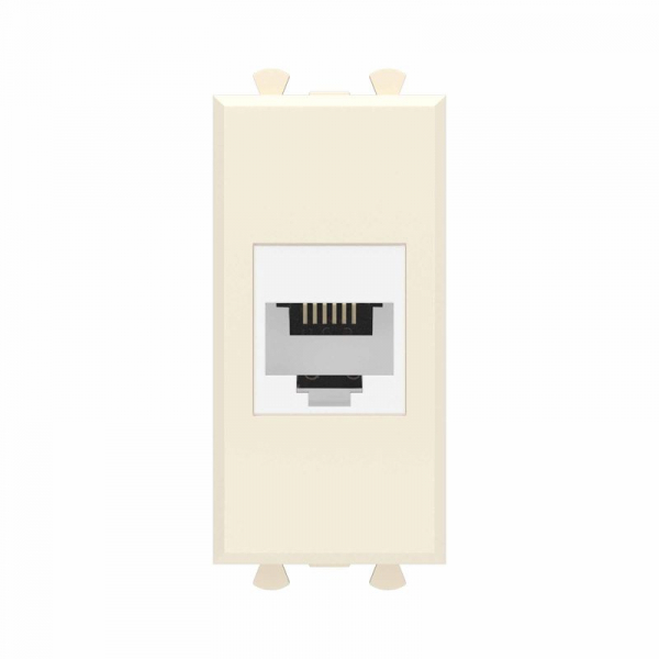 Розетка телефонная 1мод. Avanti "Ванильная дымка" RJ12 без шторок модульная механизм DKC 4405611 ТехноИмпульс