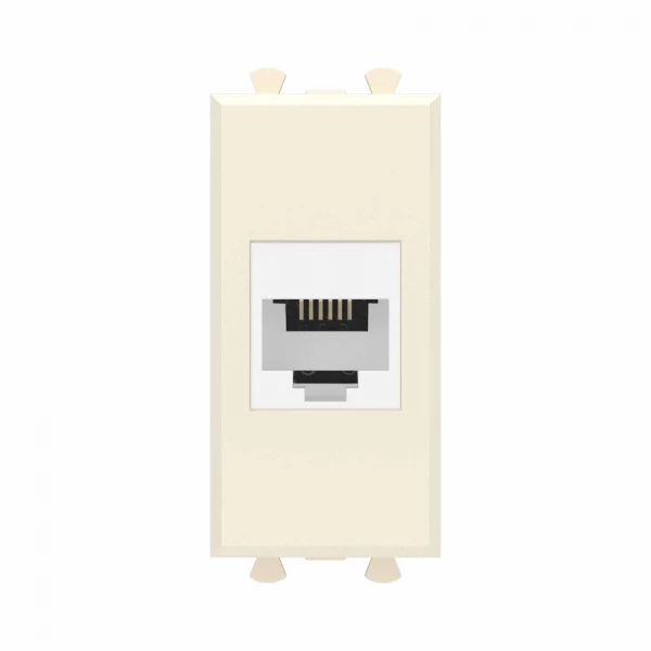 Розетка телефонная 1мод. Avanti "Ванильная дымка" RJ12 без шторок модульная механизм DKC 4405611 ТехноИмпульс