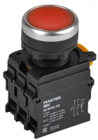 Кнопка d22мм 1НО+1НЗ MASTER с подсветкой красн. IEK MI-BT60-11D-3-12-K04 ТехноИмпульс