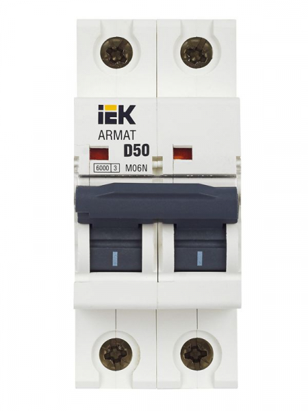 Выключатель автоматический модульный 2п D 50А M06N ARMAT IEK AR-M06N-2-D050 ТехноИмпульс