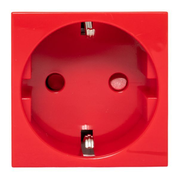 Розетка 45х45 (2 модуля) с заземл. прямая красн. EKF E2MR16-028-70 ТехноИмпульс