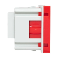 Розетка 45х45 (2 модуля) с заземл. прямая красн. EKF E2MR16-028-70 ТехноИмпульс