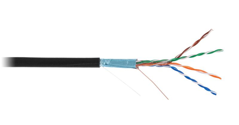 Кабель F/UTP кат.5E (класс D) 4 пары 100МГц ОЖ BC чистая медь внешн. PE до -40град.C черн. (уп.305м) NETLAN EC-UF004-5E-PE-BK ТехноИмпульс