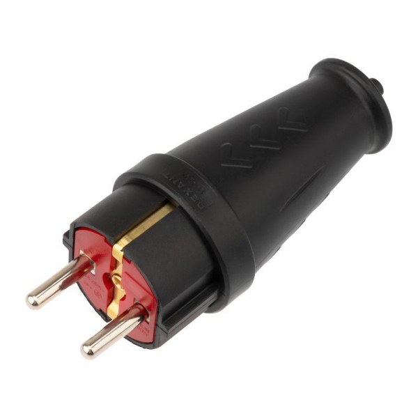 Вилка прямая влагозащ. 16А IP44 с заземл. COMPACT каучук черн. Rexant 111-200 ТехноИмпульс