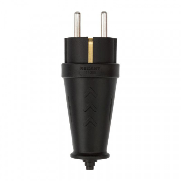 Вилка прямая влагозащ. 16А IP44 с заземл. COMPACT каучук черн. Rexant 111-200 ТехноИмпульс