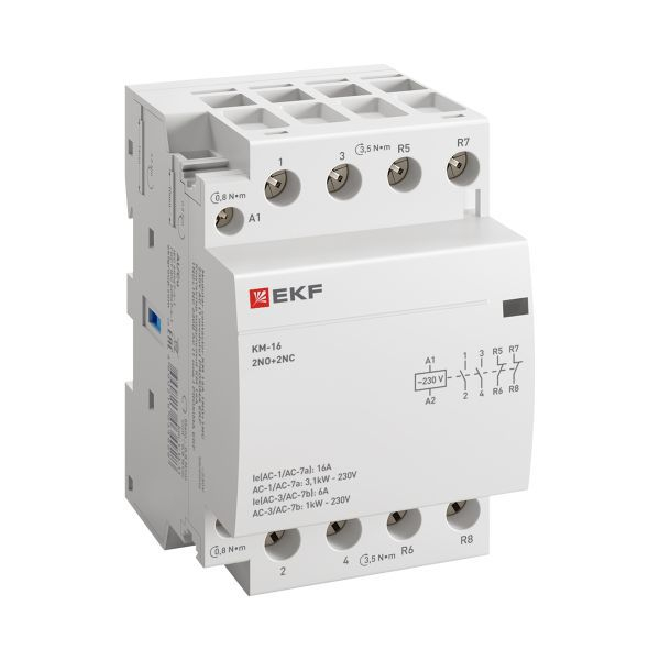Контактор модульный КМ 16А 2NО+2NC (3 мод.) PROxima EKF km-3-16-22 ТехноИмпульс