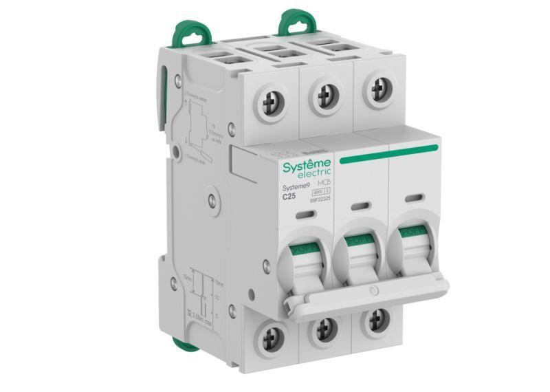 Выключатель автоматический модульный 3п C 25А 6кА АВ Systeme9 400В SE S9F22325 ТехноИмпульс