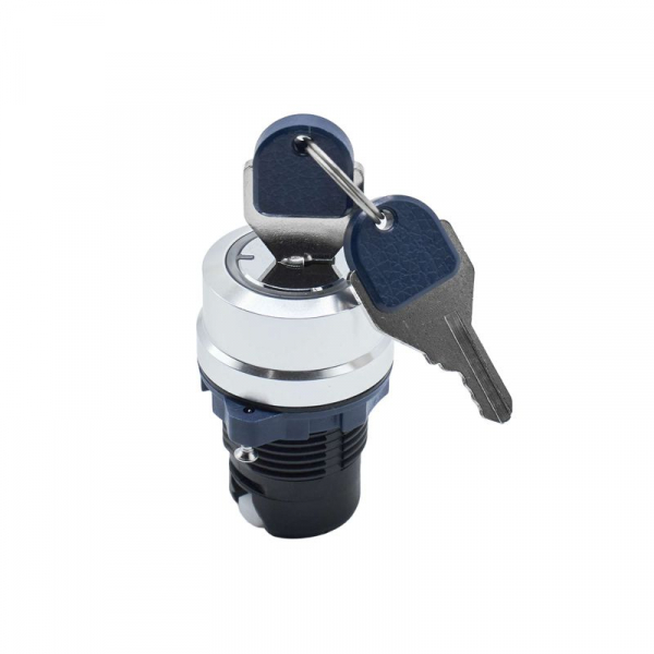 Головка переключателя с ключом на 2 положения с фиксацией стандартная ручка алюм. черн. DKC M22S-KL2A ТехноИмпульс
