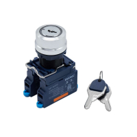 Головка переключателя с ключом на 2 положения с фиксацией стандартная ручка алюм. черн. DKC M22S-KL2A ТехноИмпульс