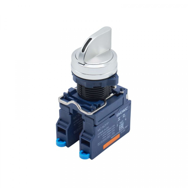 Головка переключателя на 2 положения с фиксацией стандартная ручка алюм. черн. DKC M22S-L2A ТехноИмпульс