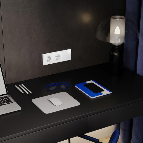 Выключатель 1-кл СП S70 10А с подсветкой механизм бел. матов. Voltum VLS010202 ТехноИмпульс