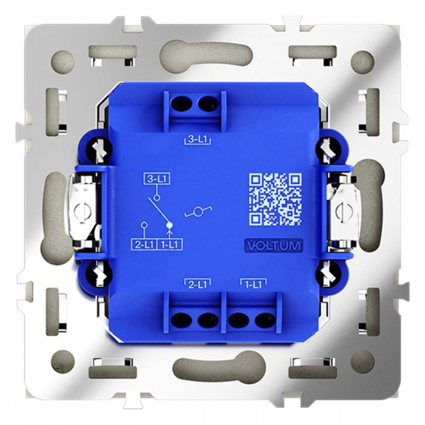 Переключатель проходной 1-кл. СП S70 10А механизм сталь Voltum VLS010305 ТехноИмпульс