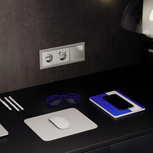 Переключатель проходной 1-кл. СП S70 10А с подсветкой механизм шелк Voltum VLS010404 ТехноИмпульс