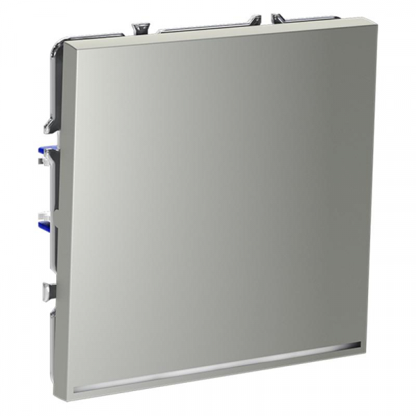 Переключатель проходной 1-кл. СП S70 10А с подсветкой механизм сталь Voltum VLS010405 ТехноИмпульс