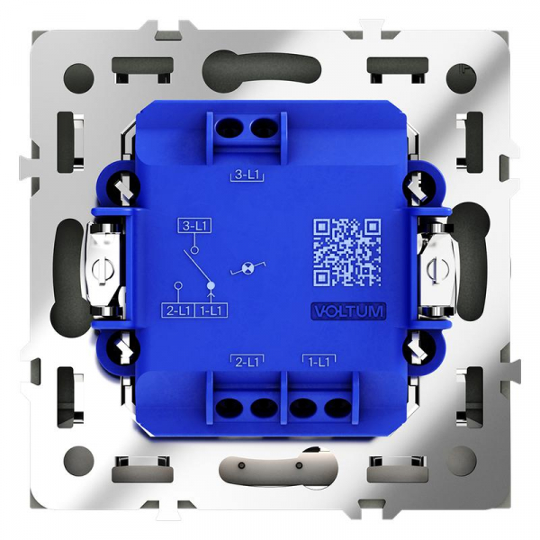 Переключатель проходной 1-кл. СП S70 10А с подсветкой механизм черн. матов. Voltum VLS010408 ТехноИмпульс