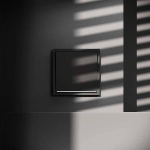 Переключатель проходной 1-кл. СП S70 10А с подсветкой механизм черн. матов. Voltum VLS010408 ТехноИмпульс