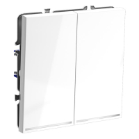 Выключатель 2-кл. СП S70 10А с подсветкой механизм бел. глянцевый Voltum VLS020201 ТехноИмпульс