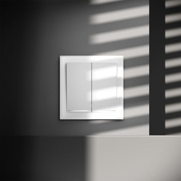 Выключатель 2-кл. СП S70 10А с подсветкой механизм бел. матов. Voltum VLS020202 ТехноИмпульс