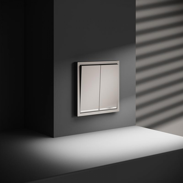 Выключатель 2-кл. СП S70 10А с подсветкой механизм кашемир Voltum VLS020203 ТехноИмпульс