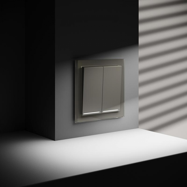 Выключатель 2-кл. СП S70 10А с подсветкой механизм шелк Voltum VLS020204 ТехноИмпульс