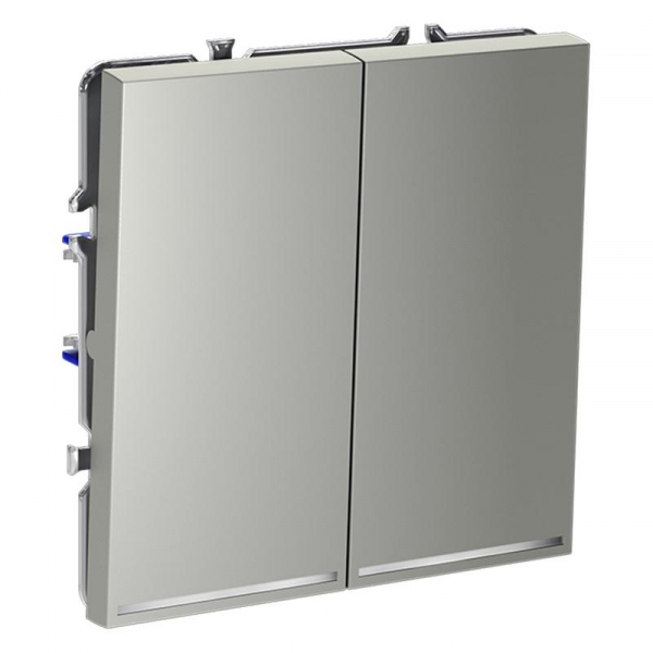 Выключатель 2-кл. СП S70 10А с подсветкой механизм сталь Voltum VLS020205 ТехноИмпульс