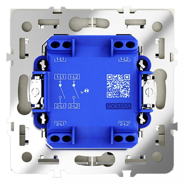 Выключатель 2-кл. СП S70 10А с подсветкой механизм сталь Voltum VLS020205 ТехноИмпульс