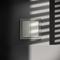 Выключатель 2-кл. СП S70 10А с подсветкой механизм сталь Voltum VLS020205 ТехноИмпульс