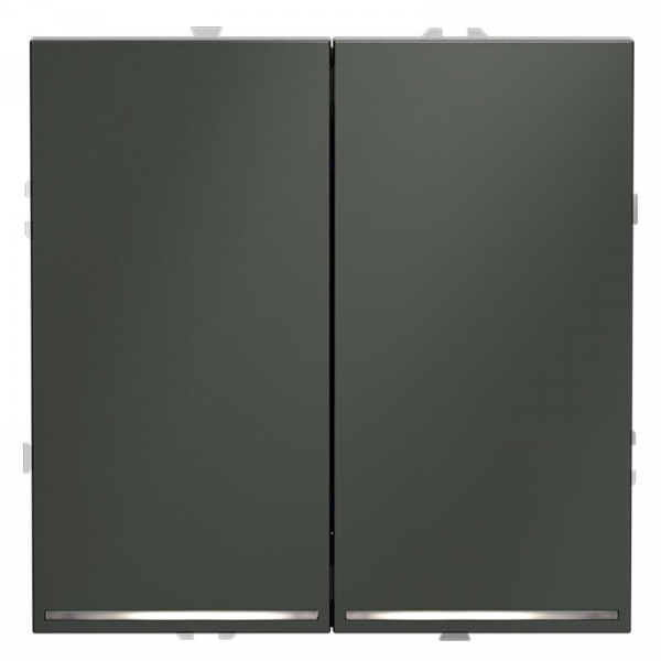 Выключатель 2-кл. СП S70 10А с подсветкой механизм титан Voltum VLS020206 ТехноИмпульс