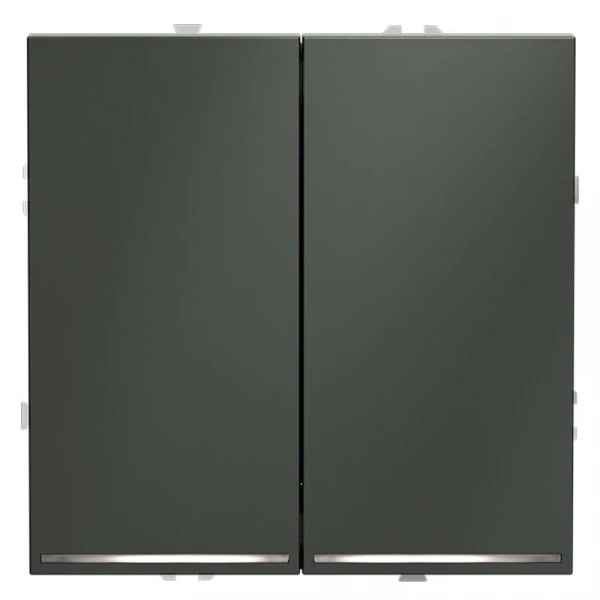 Выключатель 2-кл. СП S70 10А с подсветкой механизм титан Voltum VLS020206 ТехноИмпульс