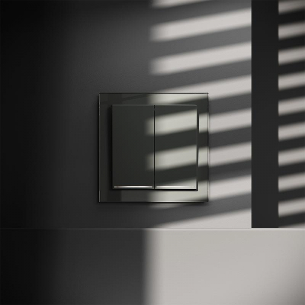 Выключатель 2-кл. СП S70 10А с подсветкой механизм титан Voltum VLS020206 ТехноИмпульс