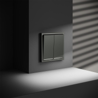 Выключатель 2-кл. СП S70 10А с подсветкой механизм титан Voltum VLS020206 ТехноИмпульс