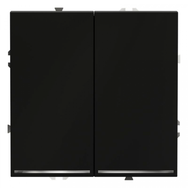 Выключатель 2-кл. СП S70 10А с подсветкой механизм черн. матов. Voltum VLS020208 ТехноИмпульс