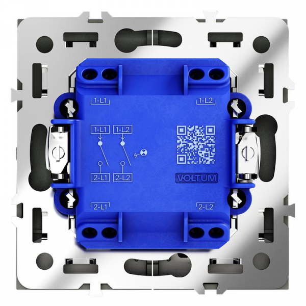 Выключатель 2-кл. СП S70 10А с подсветкой механизм черн. матов. Voltum VLS020208 ТехноИмпульс