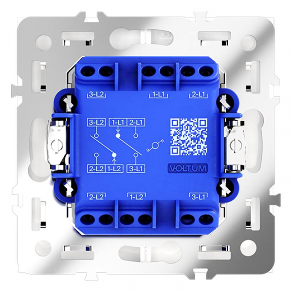 Переключатель проходной 2-кл. СП S70 10А механизм бел. глянцевый Voltum VLS020301 ТехноИмпульс