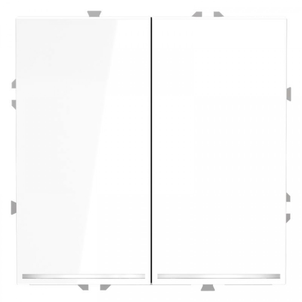 Переключатель проходной 2-кл. СП S70 10А с подсветкой механизм бел. глянцевый Voltum VLS020401 ТехноИмпульс