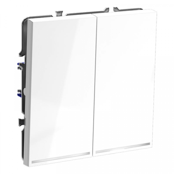 Переключатель проходной 2-кл. СП S70 10А с подсветкой механизм бел. глянцевый Voltum VLS020401 ТехноИмпульс