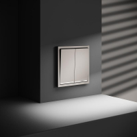 Переключатель проходной 2-кл. СП S70 10А с подсветкой механизм кашемир Voltum VLS020403 ТехноИмпульс