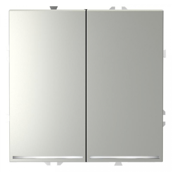 Переключатель проходной 2-кл. СП S70 10А с подсветкой механизм сталь Voltum VLS020405 ТехноИмпульс