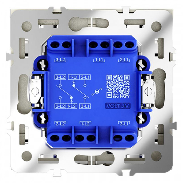 Переключатель проходной 2-кл. СП S70 10А с подсветкой механизм сталь Voltum VLS020405 ТехноИмпульс