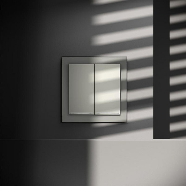 Переключатель проходной 2-кл. СП S70 10А с подсветкой механизм сталь Voltum VLS020405 ТехноИмпульс