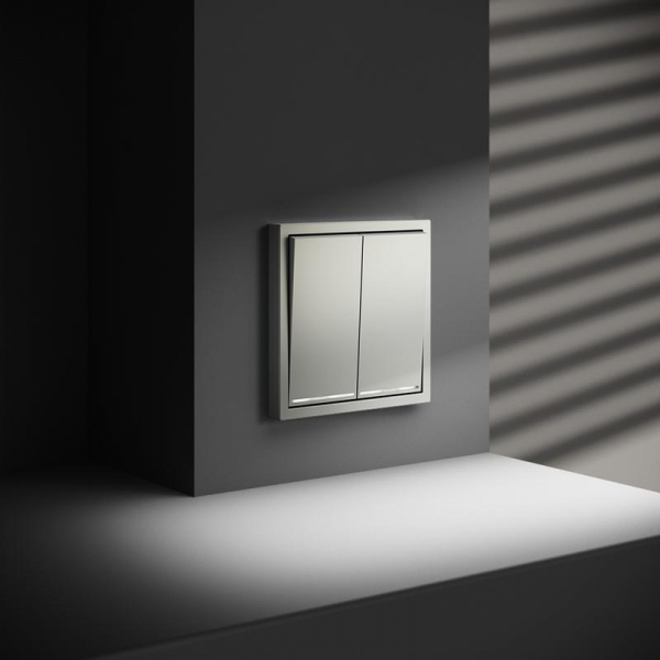 Переключатель проходной 2-кл. СП S70 10А с подсветкой механизм сталь Voltum VLS020405 ТехноИмпульс