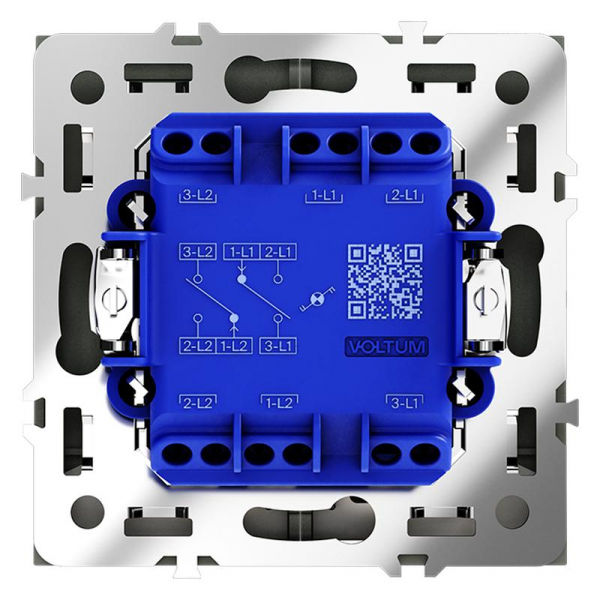 Переключатель проходной 2-кл. СП S70 10А с подсветкой механизм графит Voltum VLS020407 ТехноИмпульс