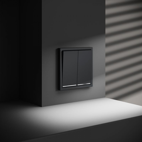 Переключатель проходной 2-кл. СП S70 10А с подсветкой механизм графит Voltum VLS020407 ТехноИмпульс