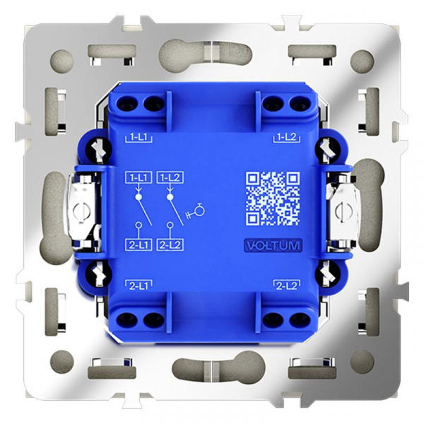 Выключатель 2-кл. СП S70 10А с самовозвратом механизм сталь Voltum VLS020605 ТехноИмпульс