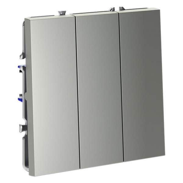 Выключатель 3-кл. СП S70 10А механизм сталь Voltum VLS030105 ТехноИмпульс