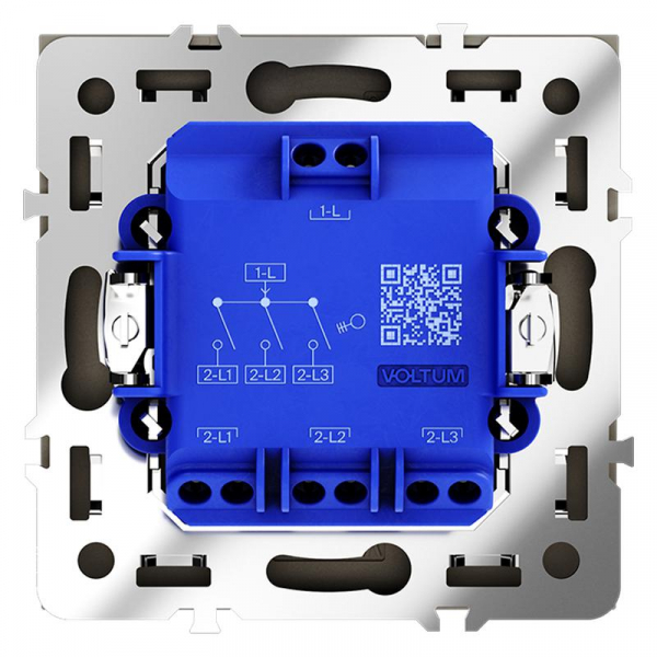 Выключатель 3-кл. СП S70 10А механизм черн. матов. Voltum VLS030108 ТехноИмпульс