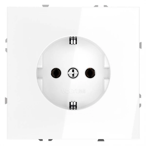 Розетка 1-м СП S70 16А с заземл. механизм бел. глянцевый Voltum VLS040101 ТехноИмпульс