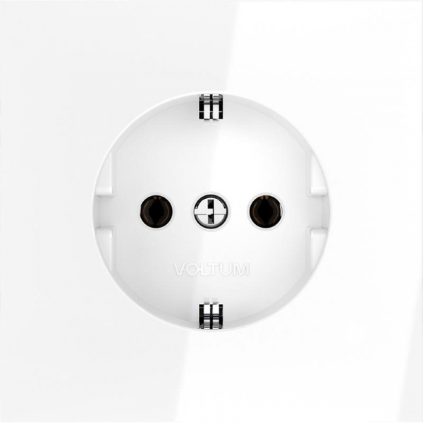 Розетка 1-м СП S70 16А с заземл. механизм бел. глянцевый Voltum VLS040101 ТехноИмпульс